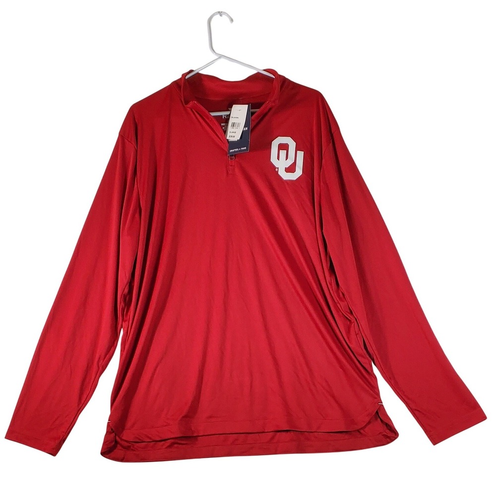 Fanatics Oklahoma Sooners OU Pullover Shirt Men's XL Red Long Sleeve Quarter Zip